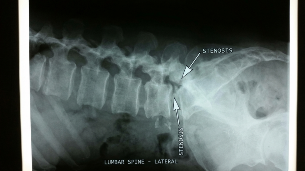 척추관협창증의 엑스레이 사진