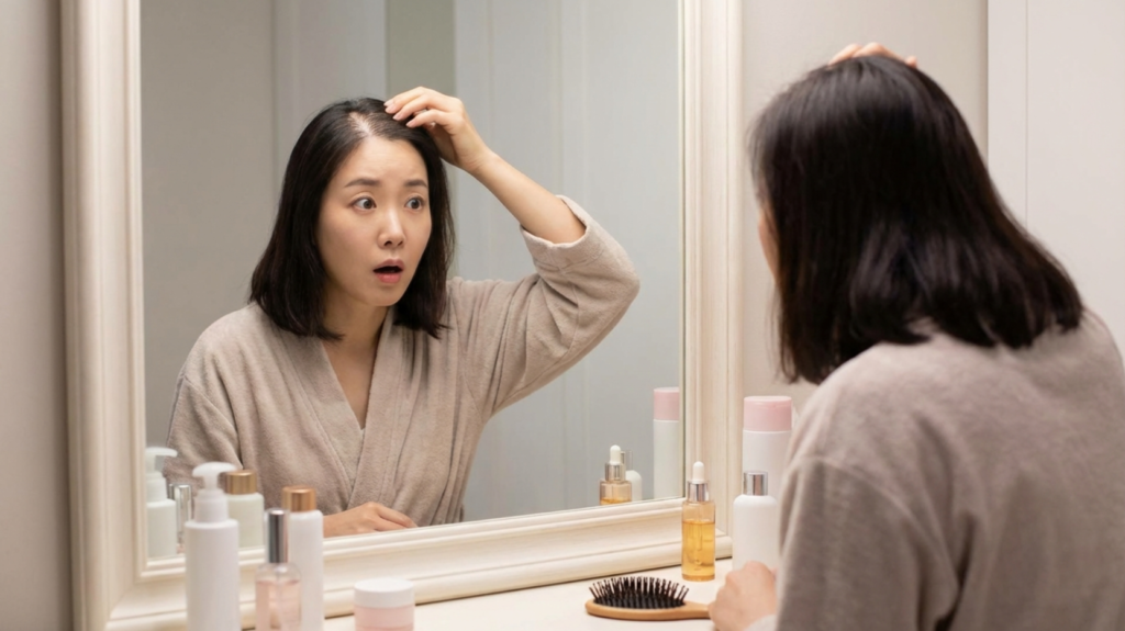다이어트 후 탈모현상에 놀라는 한국여성
