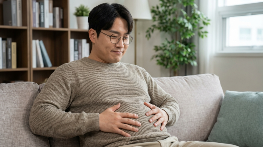 뱃살이 나온 30대 한국 남성