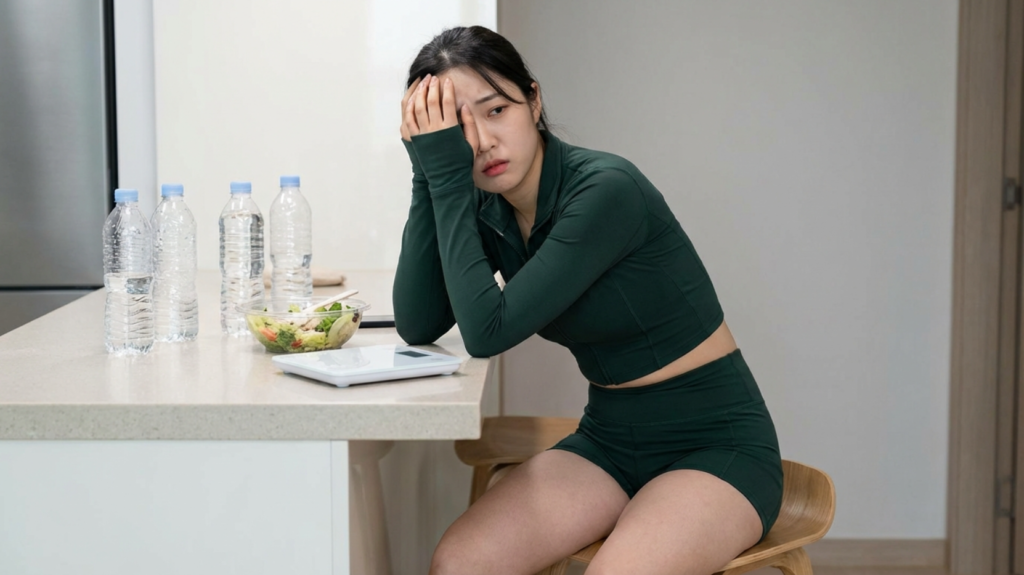 다이어트 때문에 스트레스 받고있는 20살 한국여