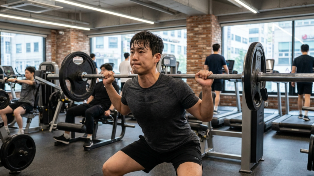 무작정 운동을 하는 30살 한국남성